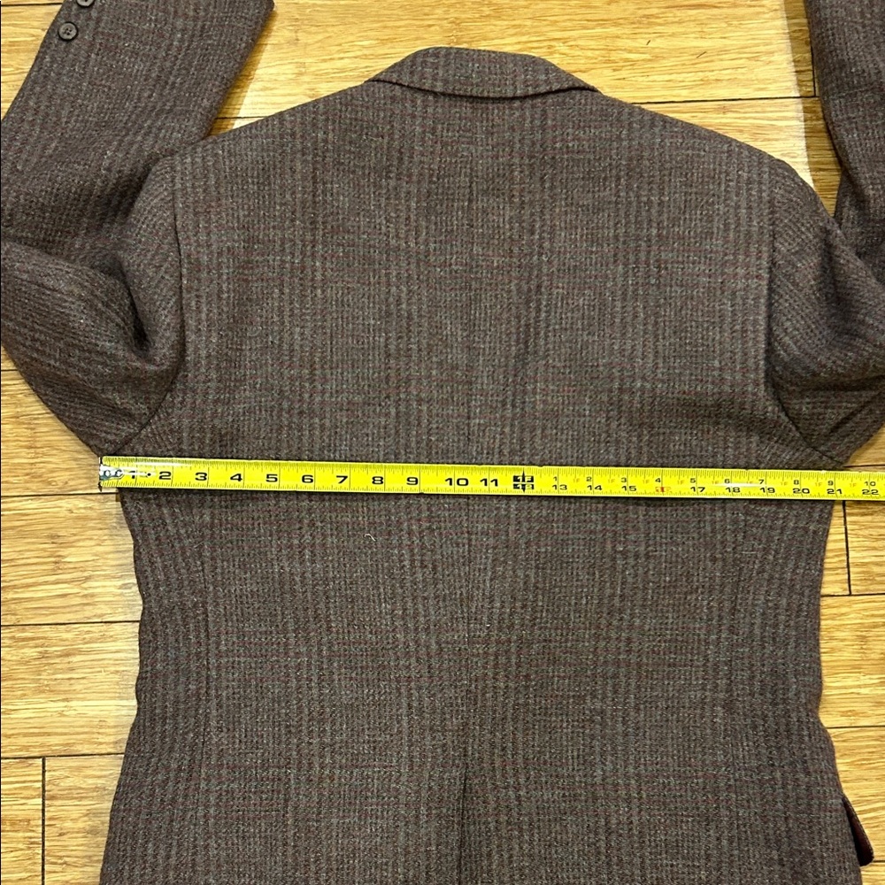 Christian Dior Vintage Men's Purple/Brown Houndstooth Blazer Size 42 Virgin Wool - Picture 7 of 8